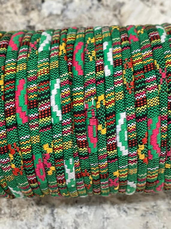 4mm Cloth Ethnic Cord, Jewelry Cord, Cloth Cording, Christmas Colored Cord,  Bracelet Cord, Cord for Jewelry Making 