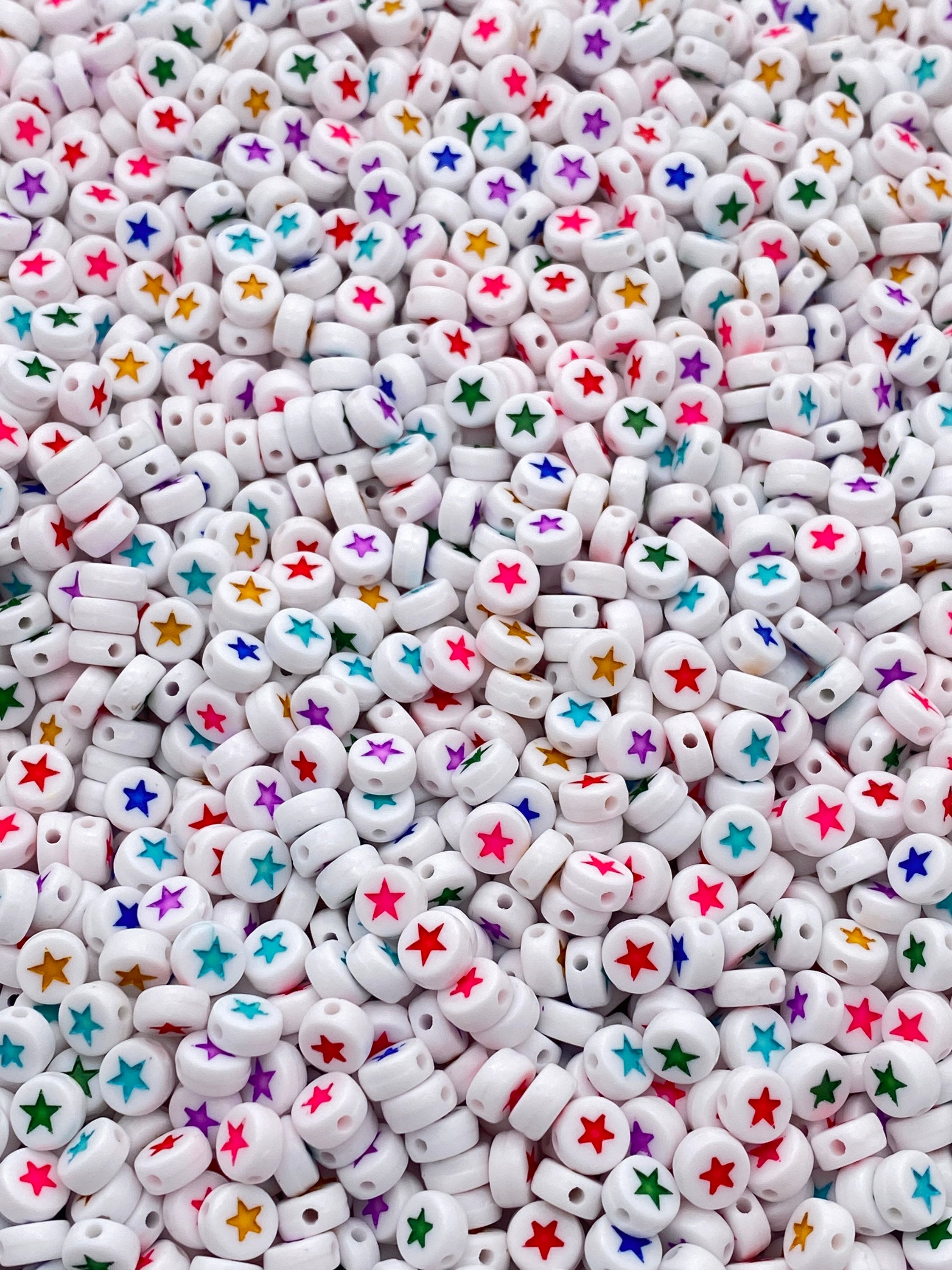 7mm Acrylic Star Beads Multicolored Beads Star Shaped Beads Etsy