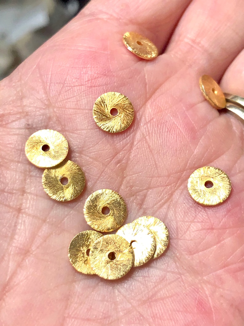 4mm 6mm8mm 10mm Brushed Gold Plated Heishi Beads Silver Etsy UK