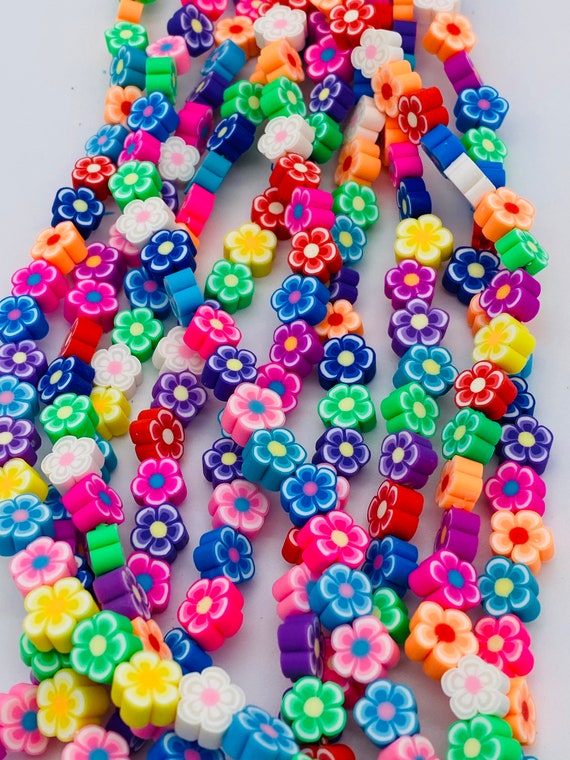 Bracelet Making Kit Pony Beads Fruite Flower Polymer Clay Beads