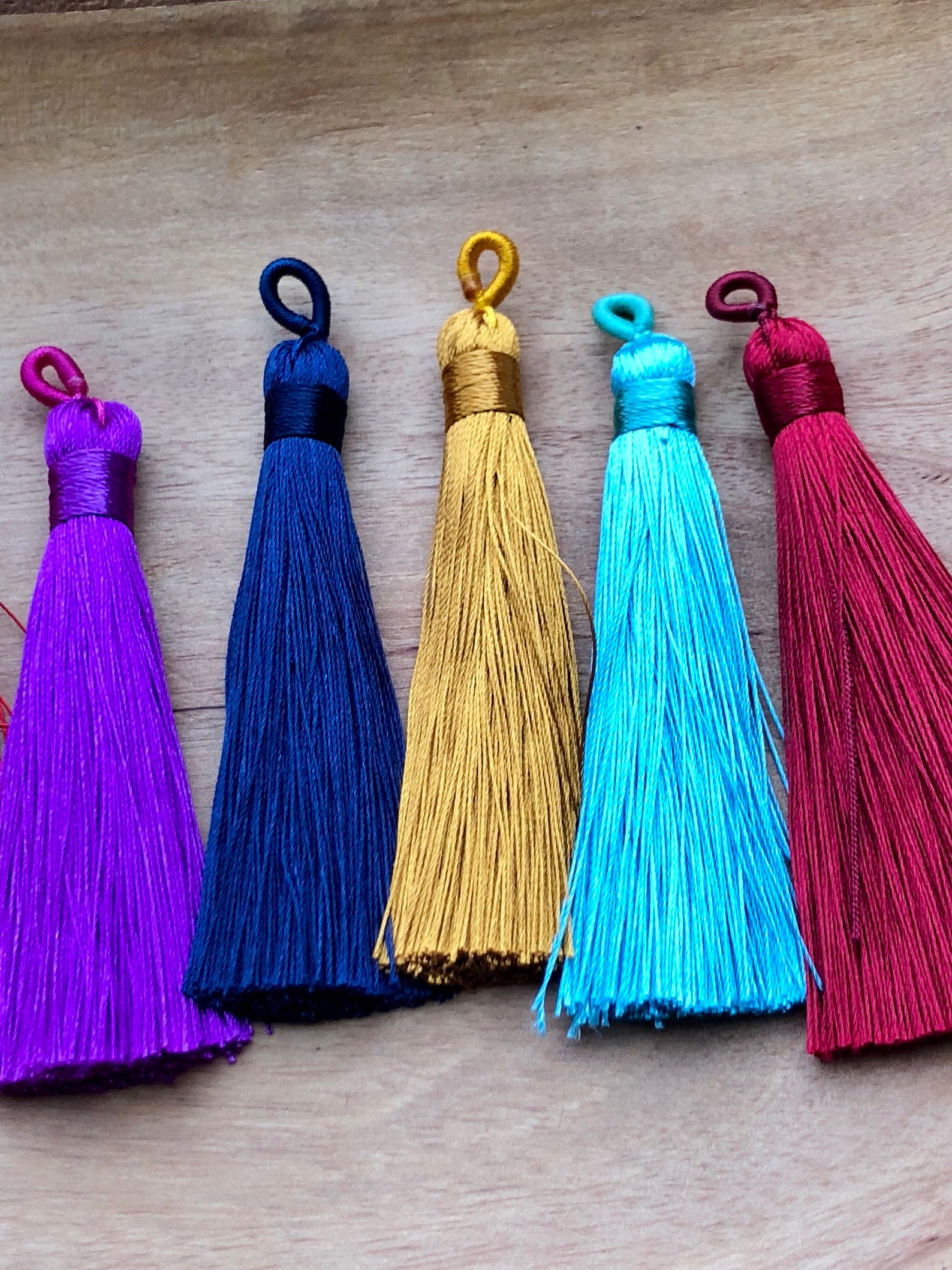 Silk Tassels Mala Tassels Multicolored Tassel Pendants Etsy