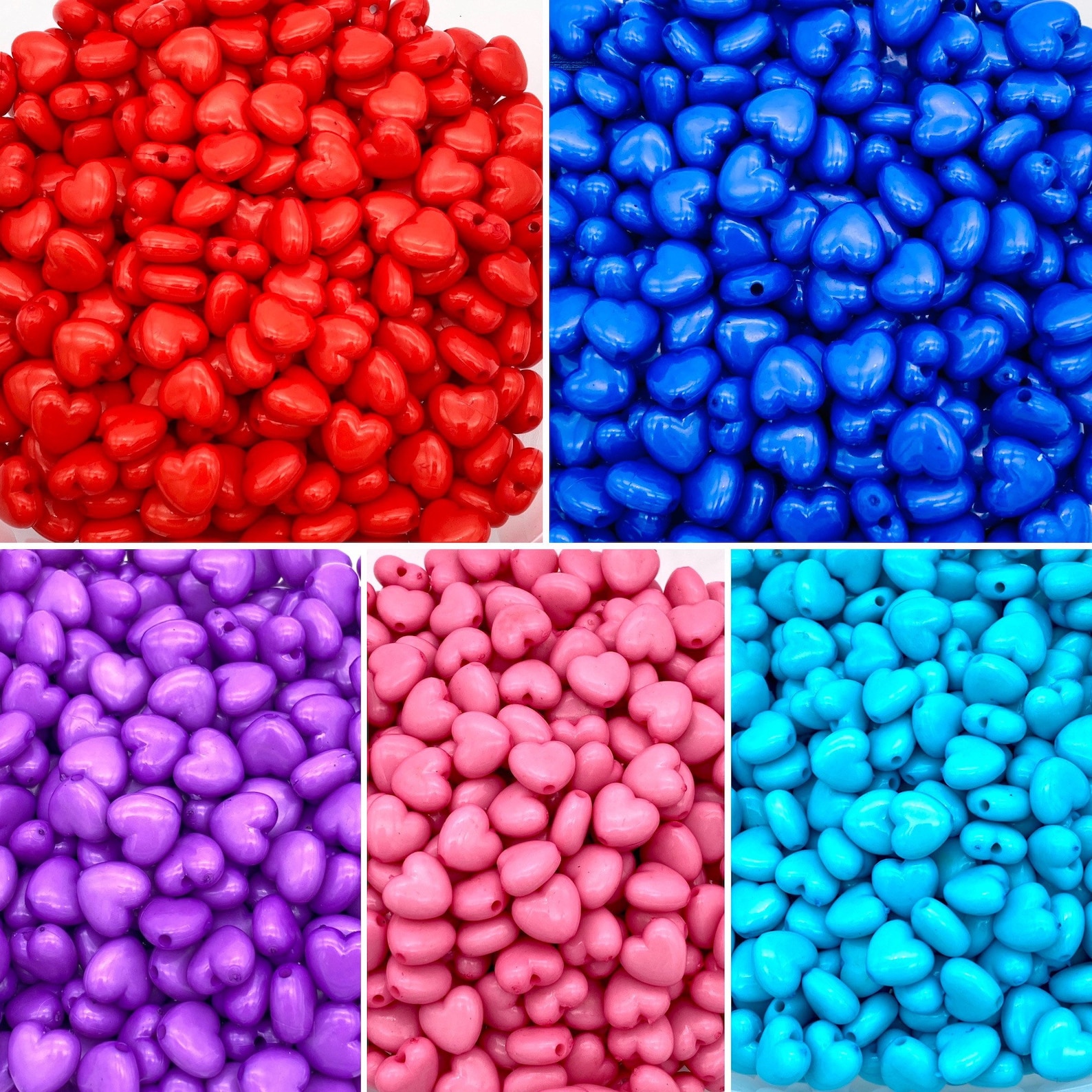 10mm heart shaped beads acrylic beads bracelet beads heart Etsy