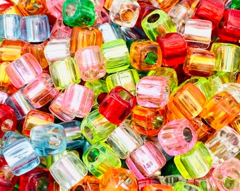 8mm cube shaped acrylic beads, jewelry beads, beads for kids, bracelet beads, rainbow beads, 25 beads per pack