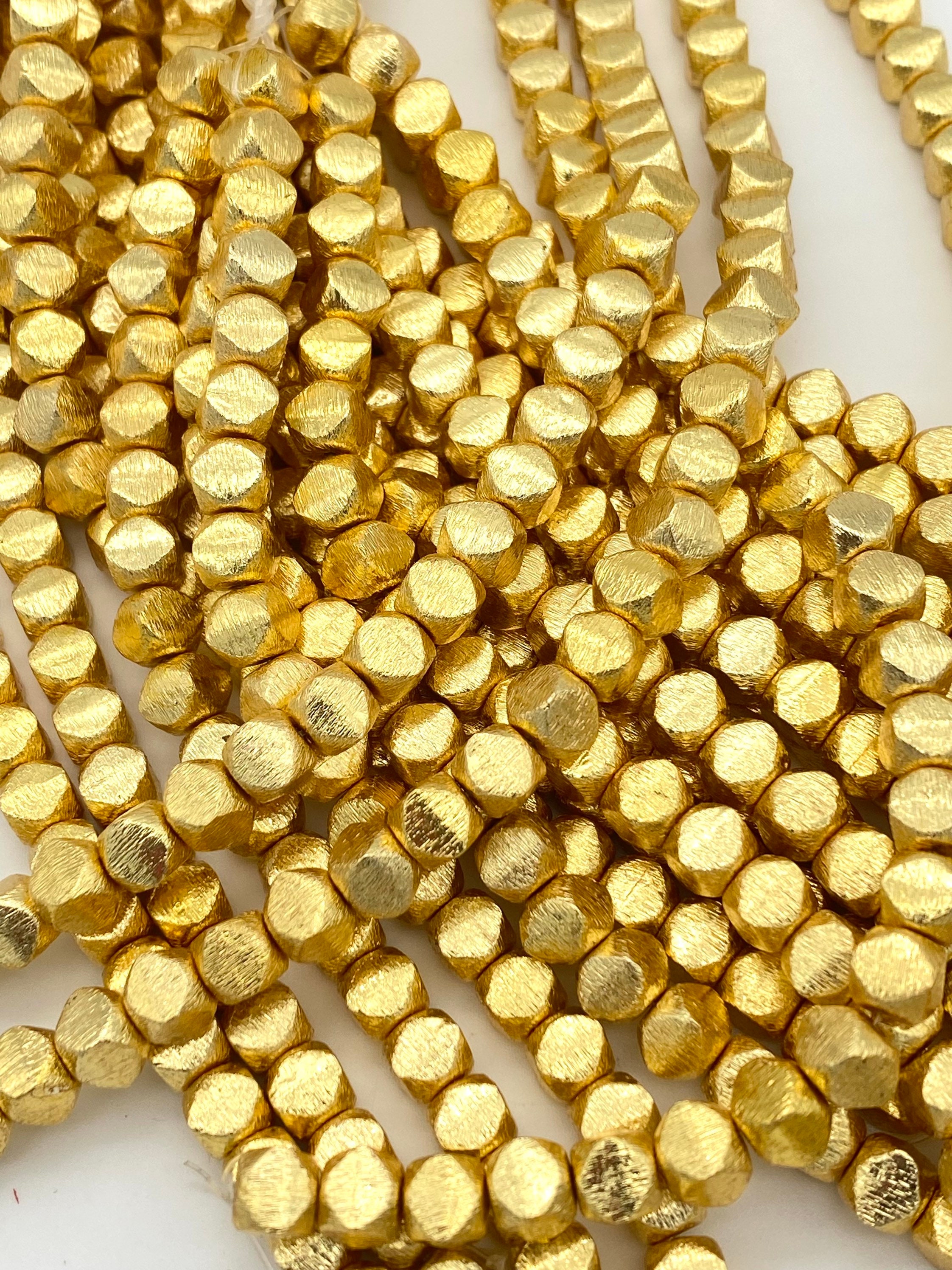 Brushed Gold Plated Flat Round Bead Spacers, Size: 6mm to 15mm at Rs  7.5/gram in Jaipur