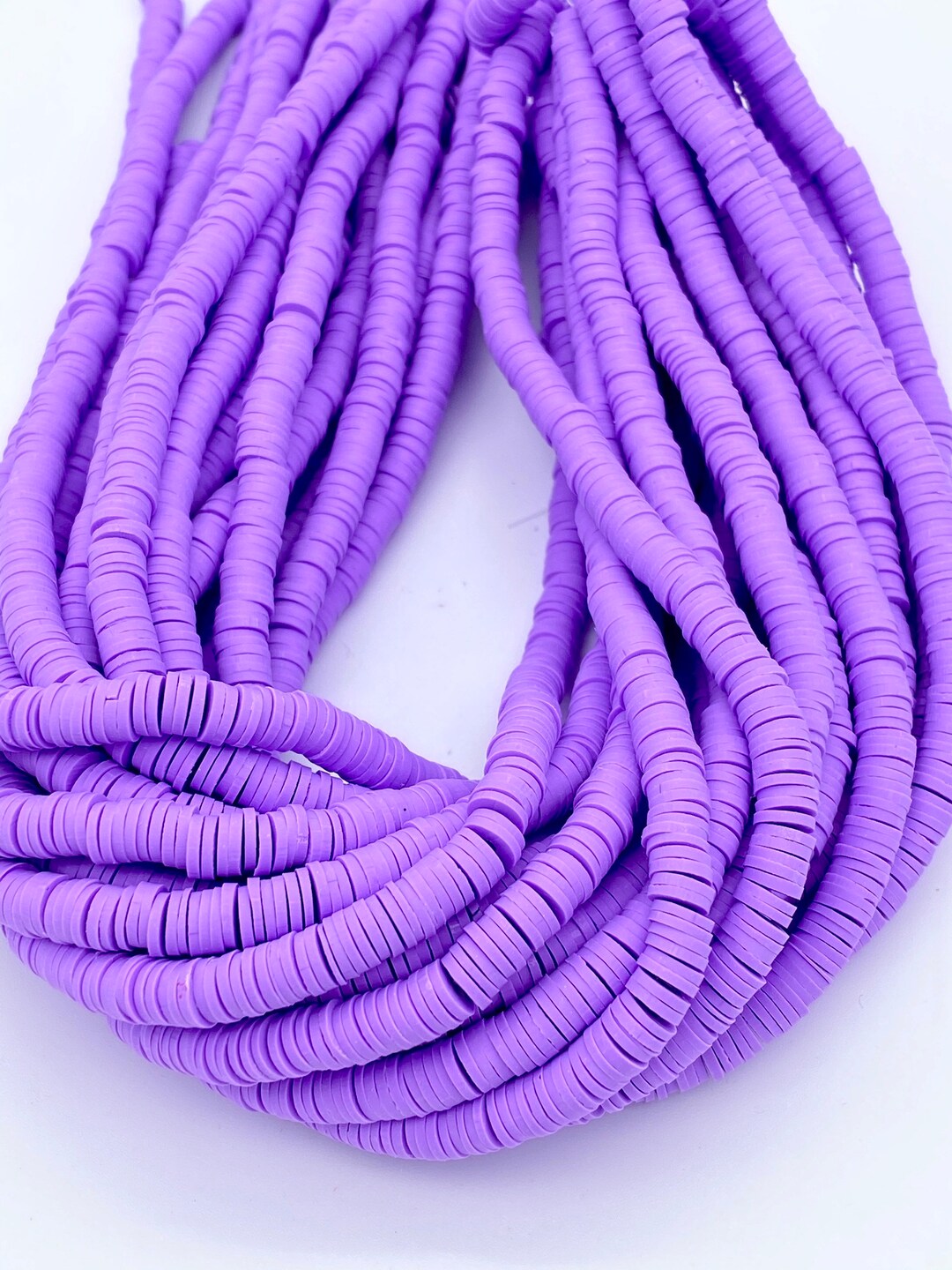 6mm,8mm Vinyl Heishi Beads Lavender Polymer Clay Beads, Heishi Beads
