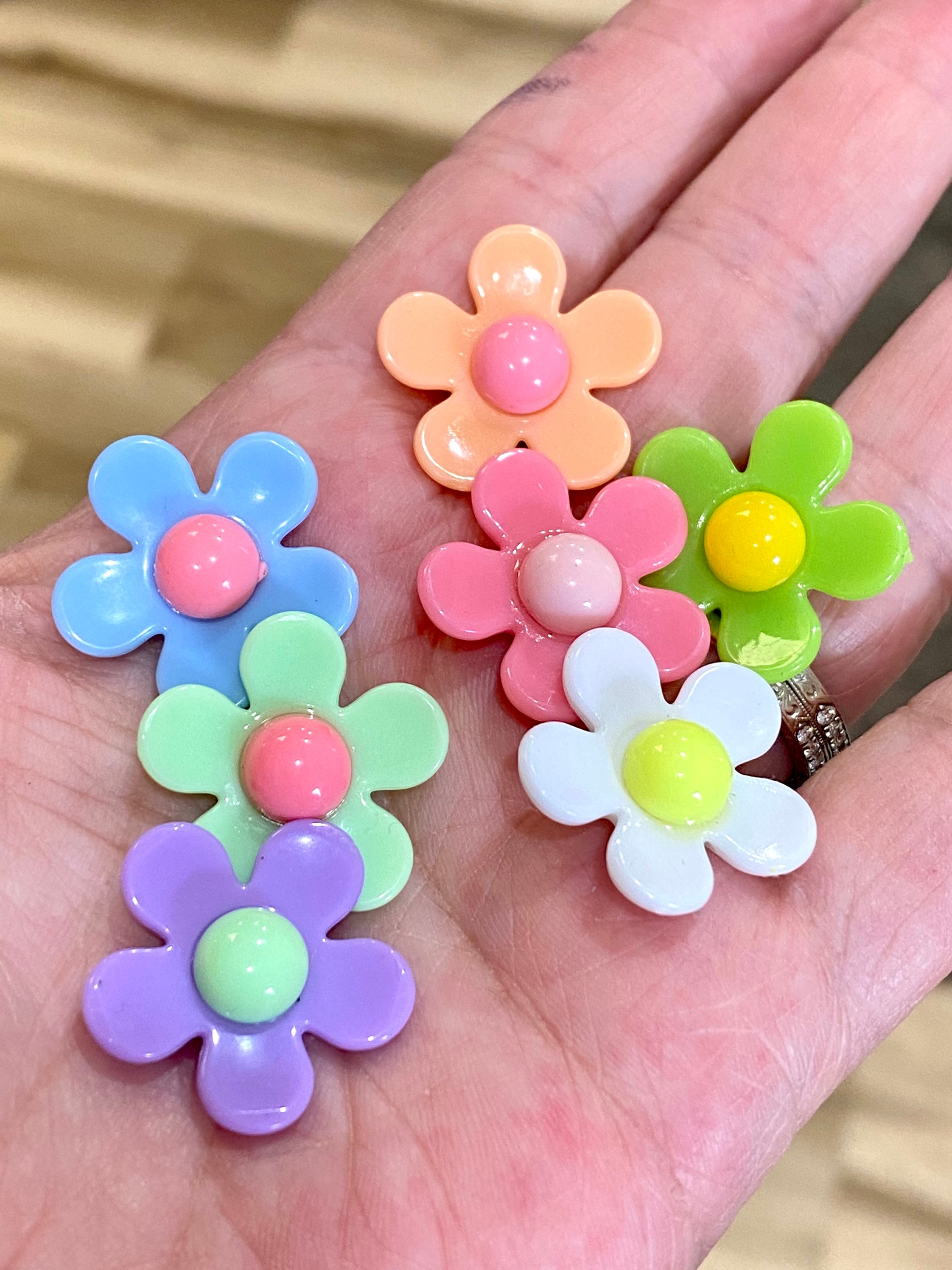 22mm Acrylic Flower Beads, Beads for Kids, Pastel Beads, Flower
