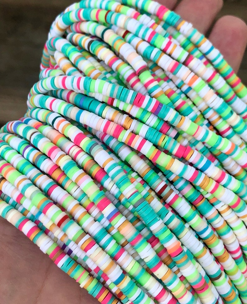 4mm & 6mm vinyl heishi beads Coastal beads polymer clay Etsy