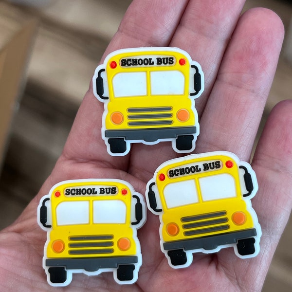 School Bus silicone beads, food grade silicone beads, beads for kids, lanyard beads, School beads, Teacher beads , bus shaped silicone beads