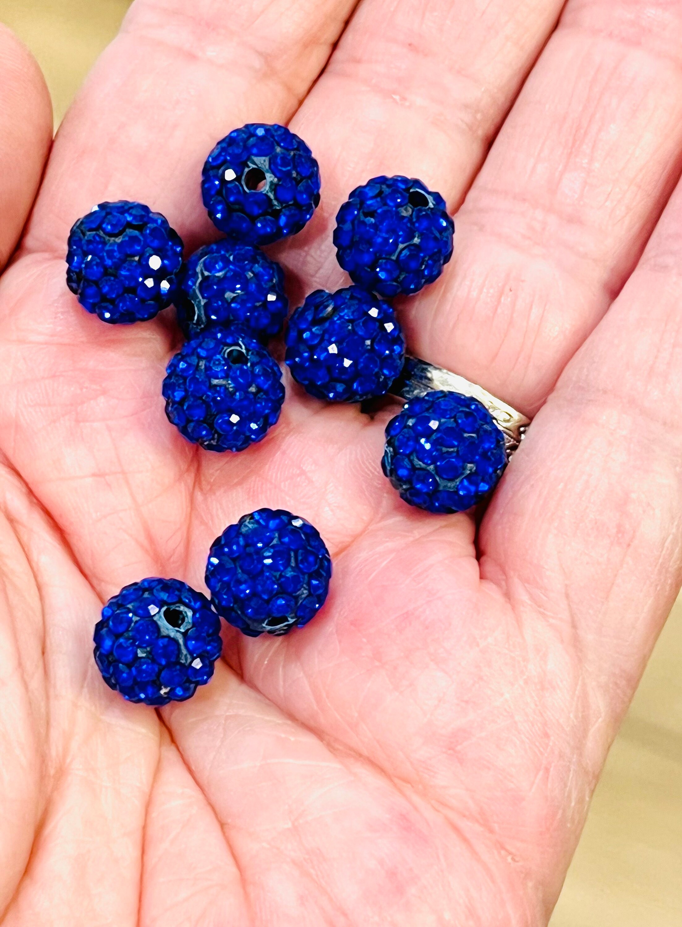 Rhinestone Pave Ball Beads, Rhinestone Clay Disco beads 10mm 50 Beads –  Triveni Crafts
