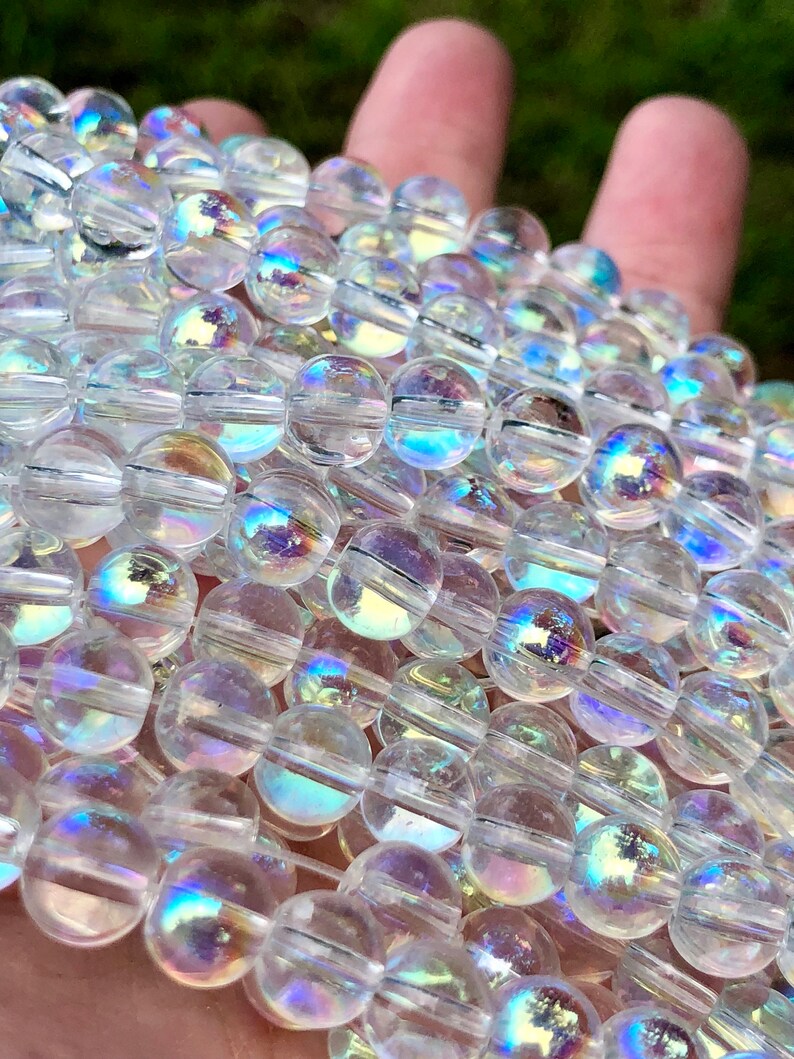 4mm 6mm & 8mm Glass beads rainbow glass beads aura beads Etsy