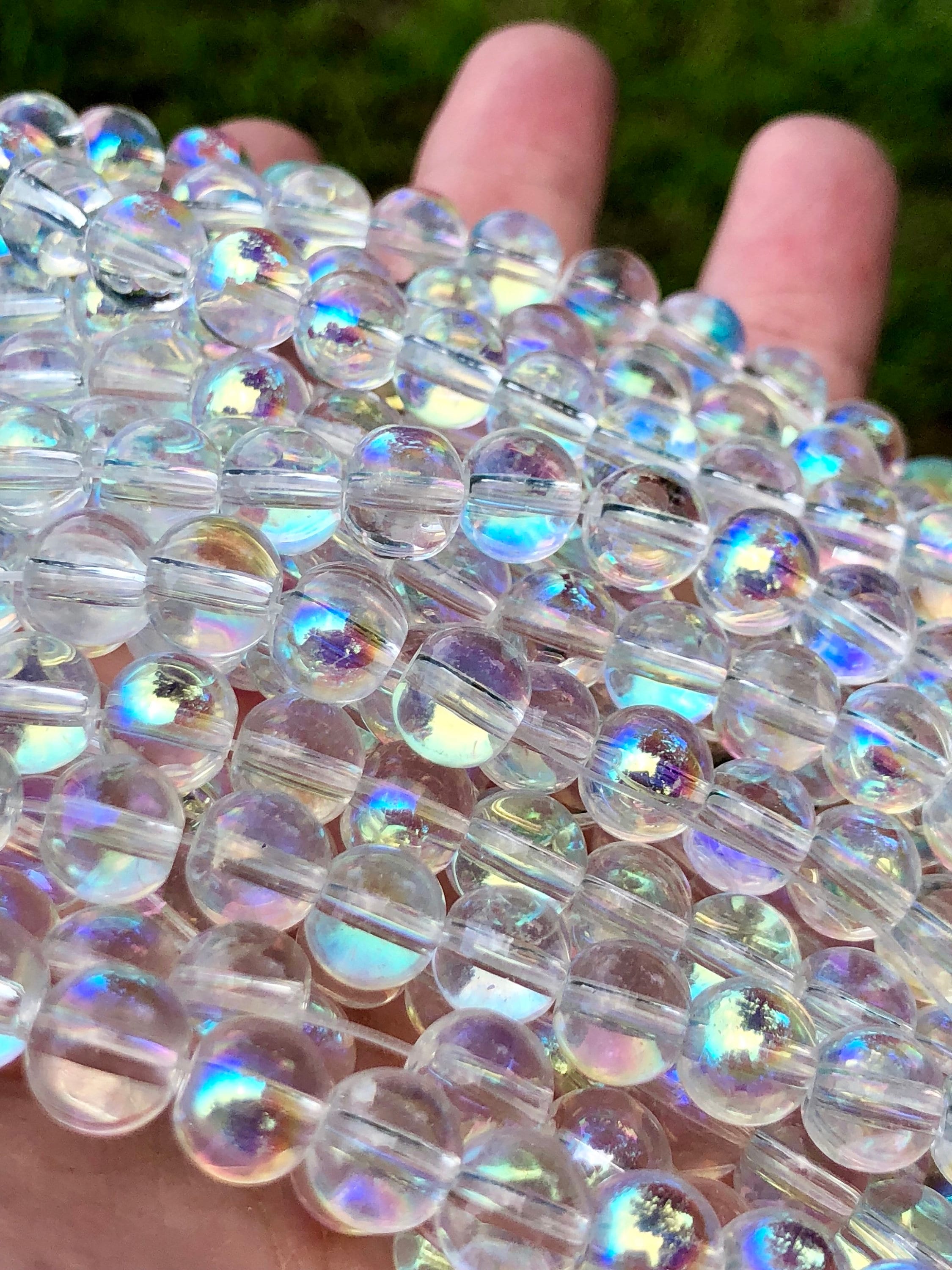 4mm 6mm & 8mm Glass Beads Rainbow Glass Beads Aura Beads Etsy