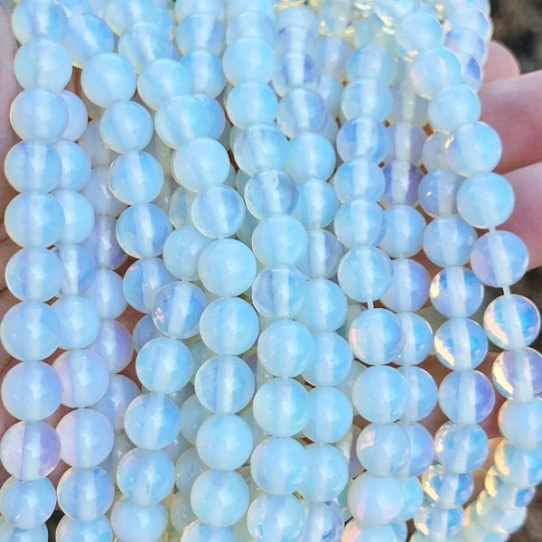 4mm, 6mm, 8mm Opalite gemstone beads, jewelry making beads, gemstone beads, round jewelry beads,