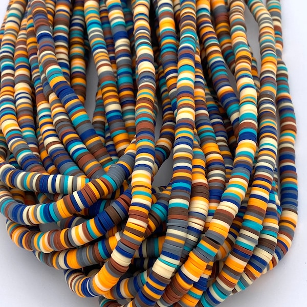 6mm & 8mm vinyl Heishi beads, polymer clay beads African vinyl beads bracelet beads stretchy bracelets 350-400 beads per strand