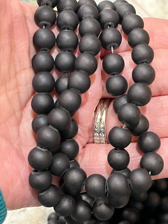 4mm 6mm 8mm Frosted Glass Beads Black Frosted Beads Jewelry