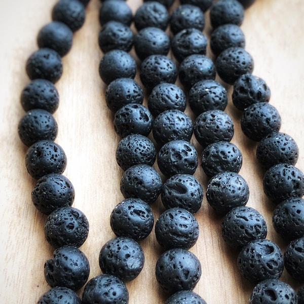 4mm, 6mm 8mm,10mm Black Lava beads for making jewelry, natural round lava beads, gemstone beads, 6mm lava beads, black lava, bracelet beads