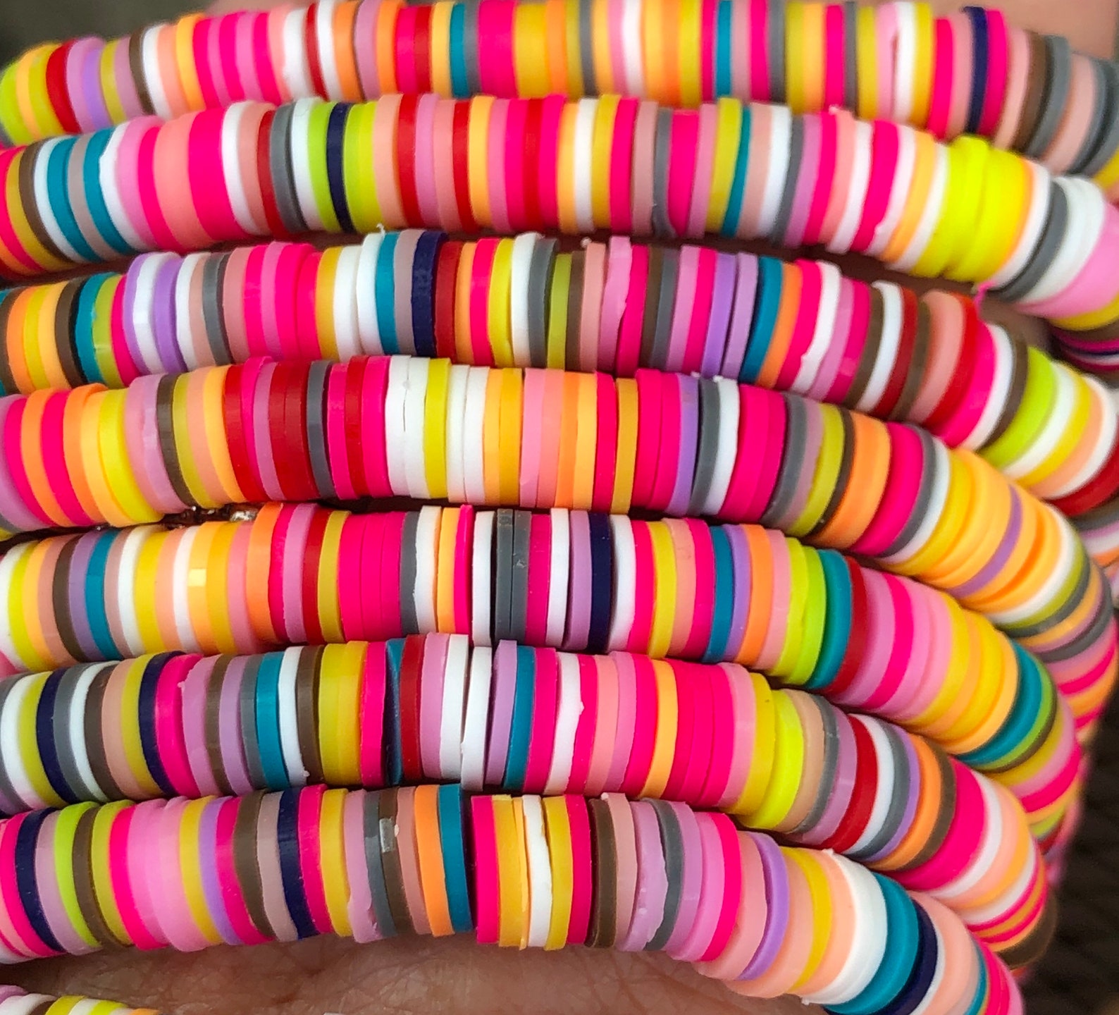 8mm Vinyl Heishi Beads Falling Leaves Rainbow Polymer Clay Etsy