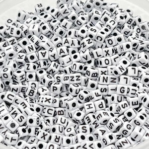 Wholesale 108 Pcs White Cube Silicone Beads Letter Number Square Dice  Alphabet Beads with 2mm Hole Spacer Loose Letter Beads for Bracelet  Necklace Jewelry Making 