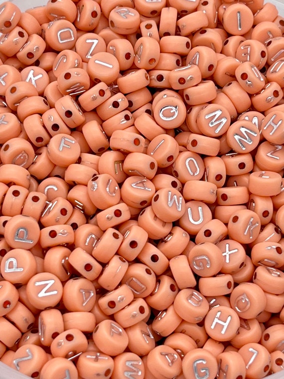 7mm Alphabet Beads, Acrylic Letter Beads, Peach Alphabet Beads, Acrylic  Beads, Bracelet Beads, Jewelry Making Beads 100 Beads per Pack 