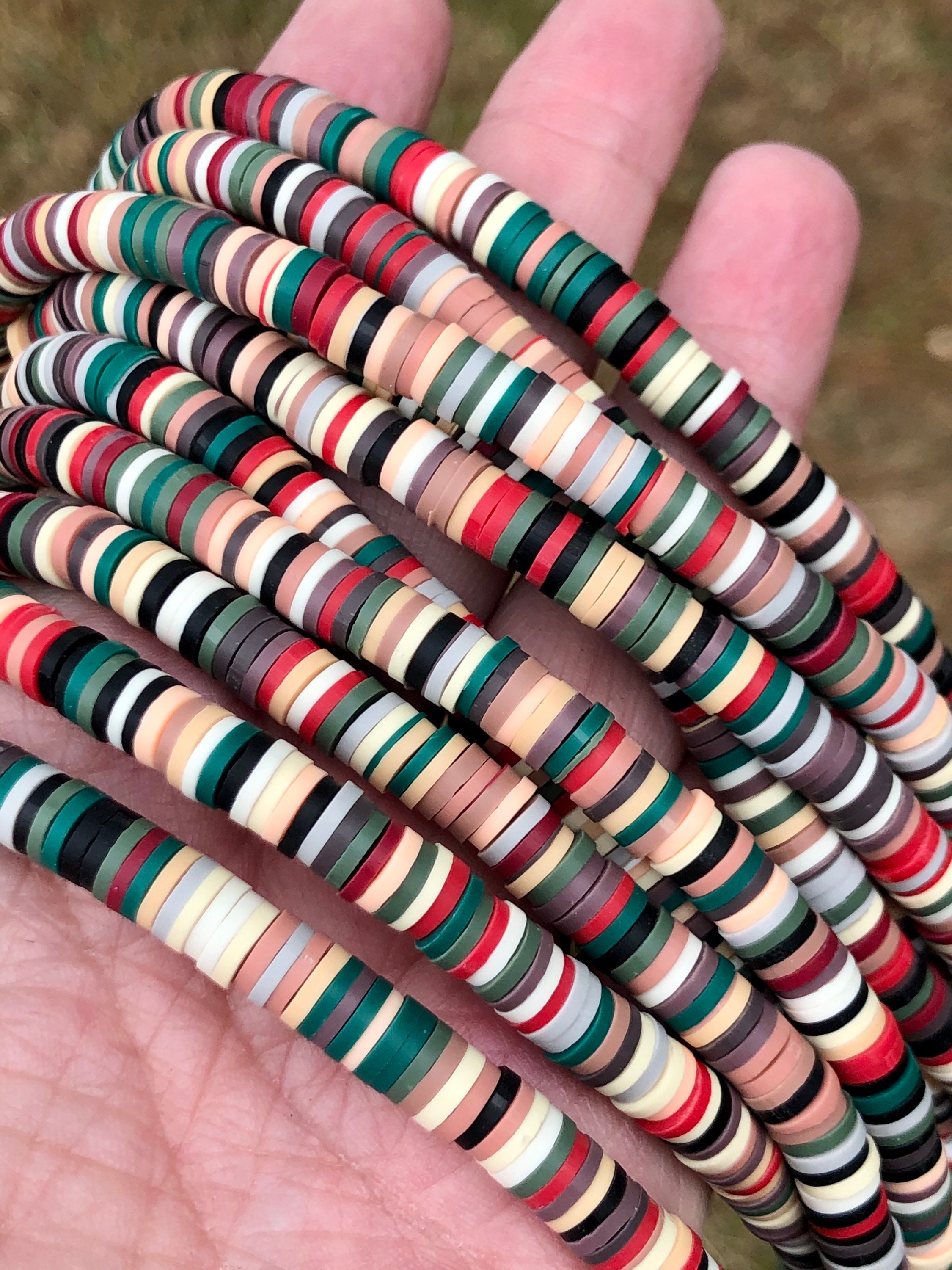 6mm Vinyl Heishi Beads Christmas Joy Rainbow Heishi Beads Etsy