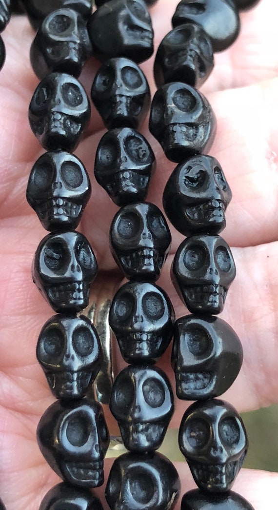 Howlite Skull Beads  Dyed Skull Shaped Beads - Available in 8mm