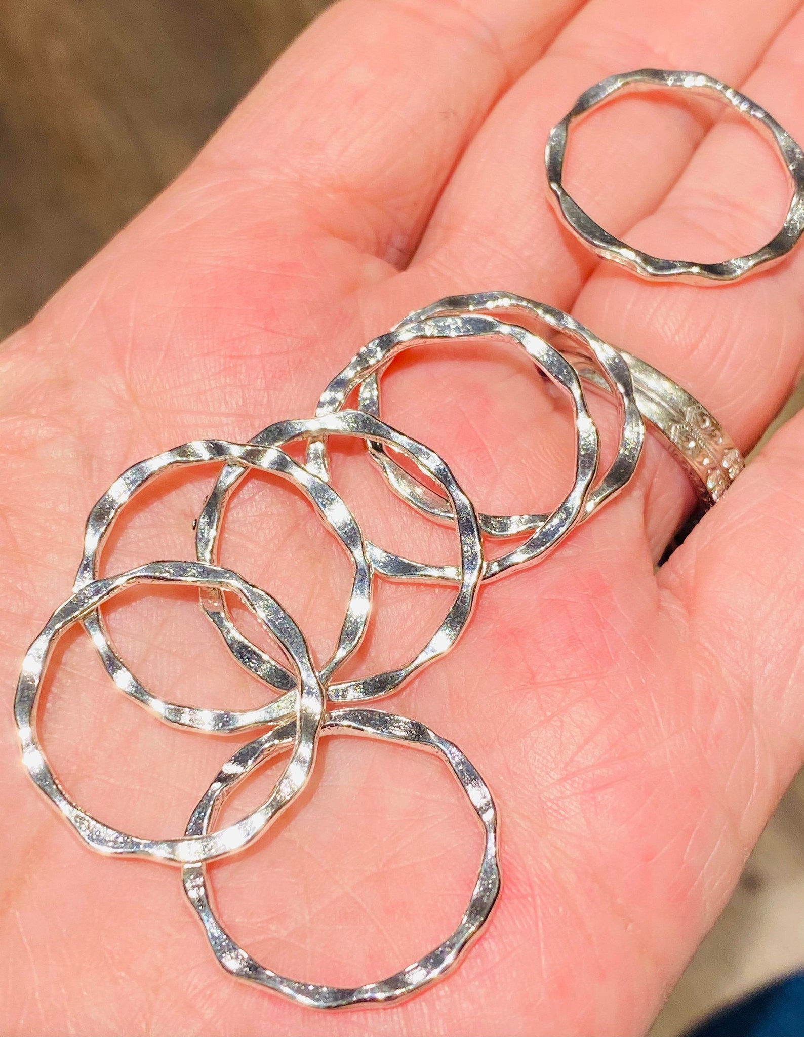 Buy 22mm Silver and Gold Wavy Link Connectors Bracelet Connectors