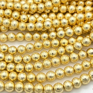 14k Brushed light gold plated beads,6mm, 8mm, 10mm, 12mm light gold beads, gold spacer beads, bracelet beads, gold ball accents