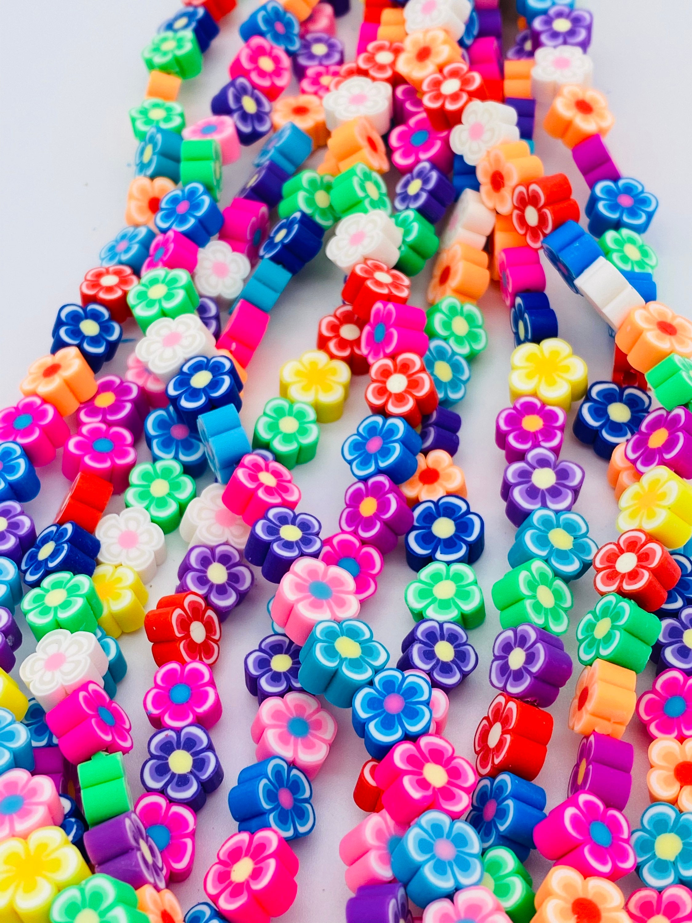 Bulk Beads Polymer Clay Beads 10mm Flower Beads 10mm Beads Assorted Beads  Wholesale Beads 100 pieces