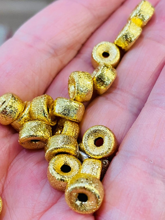 18mm Large Gold Beads for Jewelry Making Real Gold Plated 