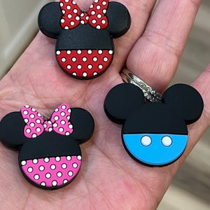 Silicone mouse ear beads, Minnie beads, food grade silicone beads, lanyard beads, jewelry making beads, beads for kids, pencil topper