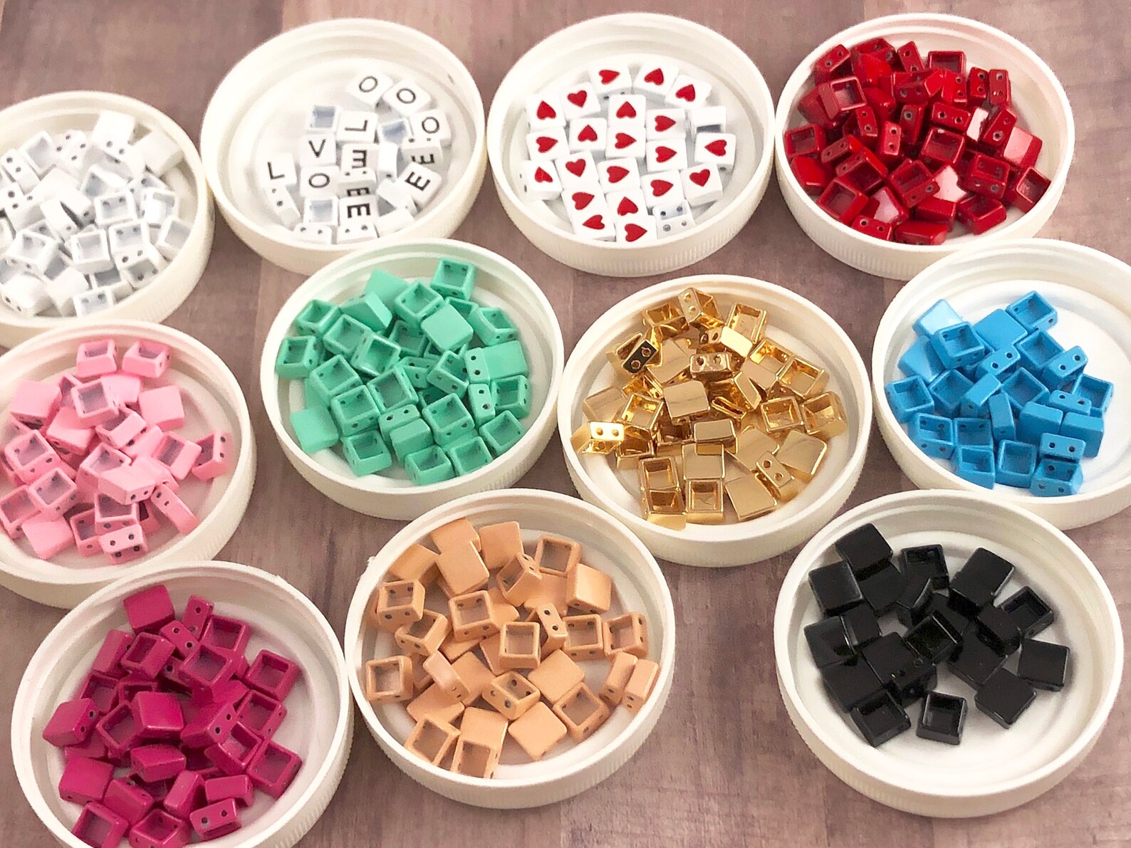 8mm Square Enamel Tile Beads Tile Bracelet Beads Colorblock Etsy