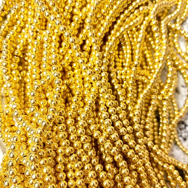 3mm, 4mm, 6mm gold plated beads, gold beads, spacer beads, jewelry beads, gold spacer beads, bracelet beads