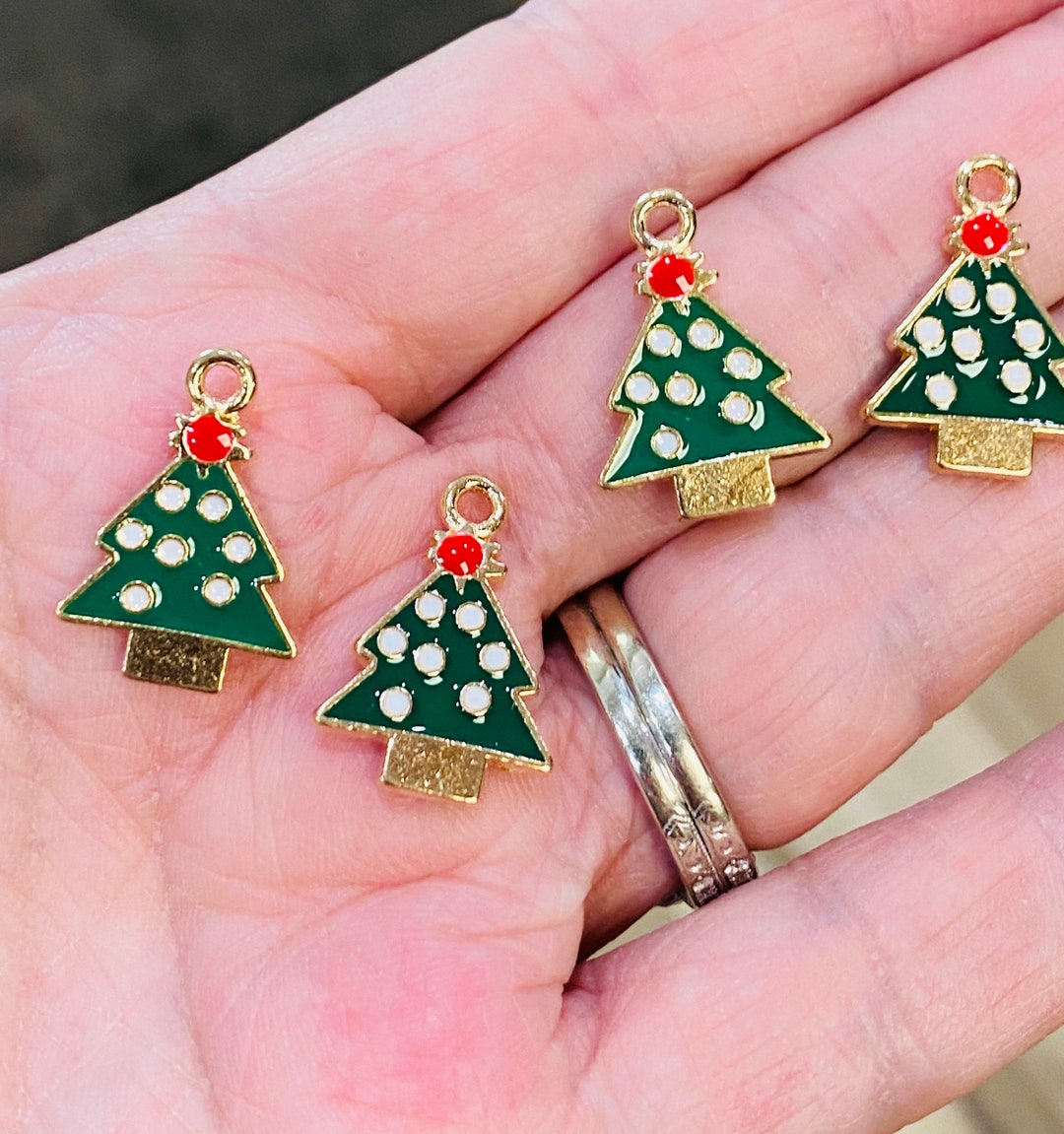 Enamel Christmas Tree Charms, Charm Bracelets, Jewelry Charms, Bracelet
