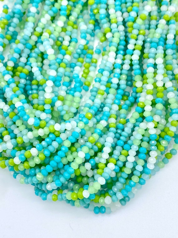 3mm seed beads, rondelle glass seed beads, faceted shaped beads, wrap  bracelet beads, Easter beads approximately 190 beads per strand