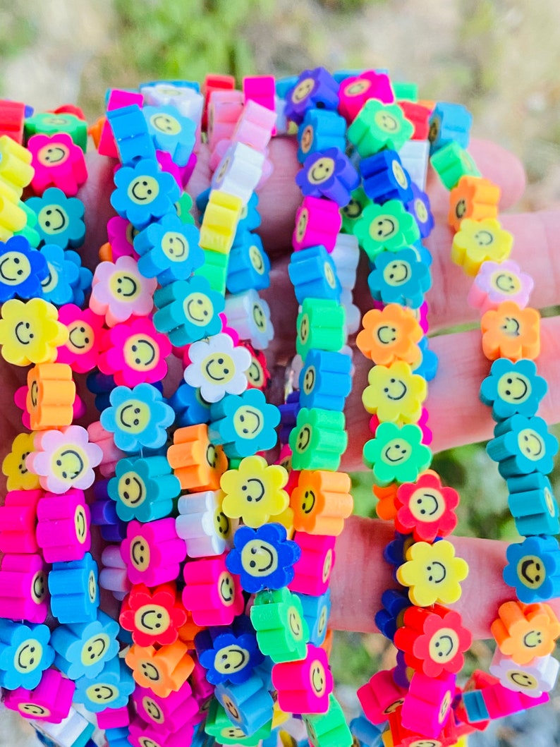 10mm Polymer Clay Beads Bright Smiley Face Beads Beads for Etsy