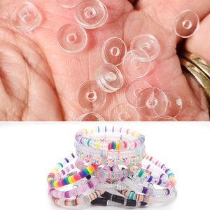 Clear 6mm and 8mm heishi beads, jewelry beads boho style beads bracelet beads 400 beads per pack