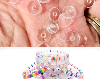 Clear 6mm and 8mm heishi beads, jewelry beads boho style beads bracelet beads 400 beads per pack