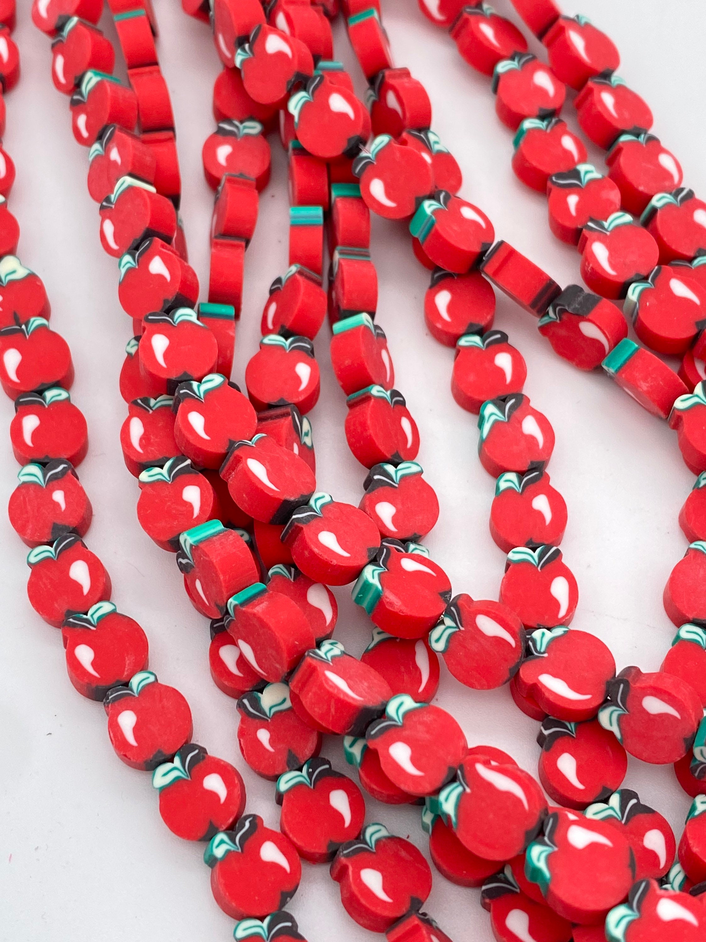 Polymer Clay Beads Red Clay Beads Berry Beads Beads 