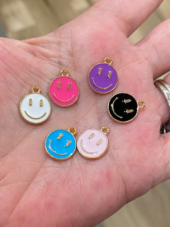 Enamel smiley face charms, bracelet charms, jewelry charms, charm  bracelets, charms for kids, kids jewelry