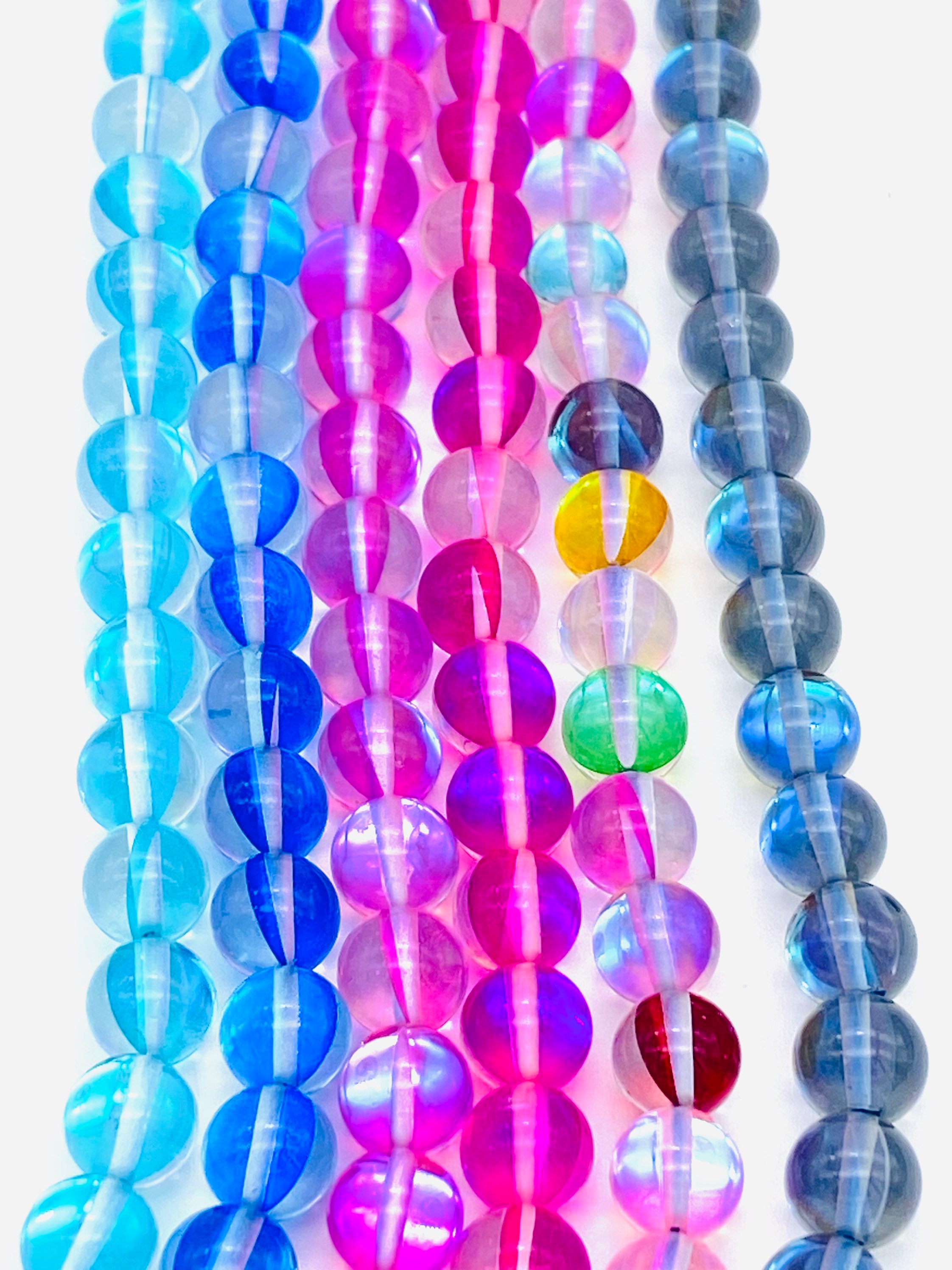 6mm 8mm Aura Crystal Glass Beads Bracelet Beads Cat Eye Etsy