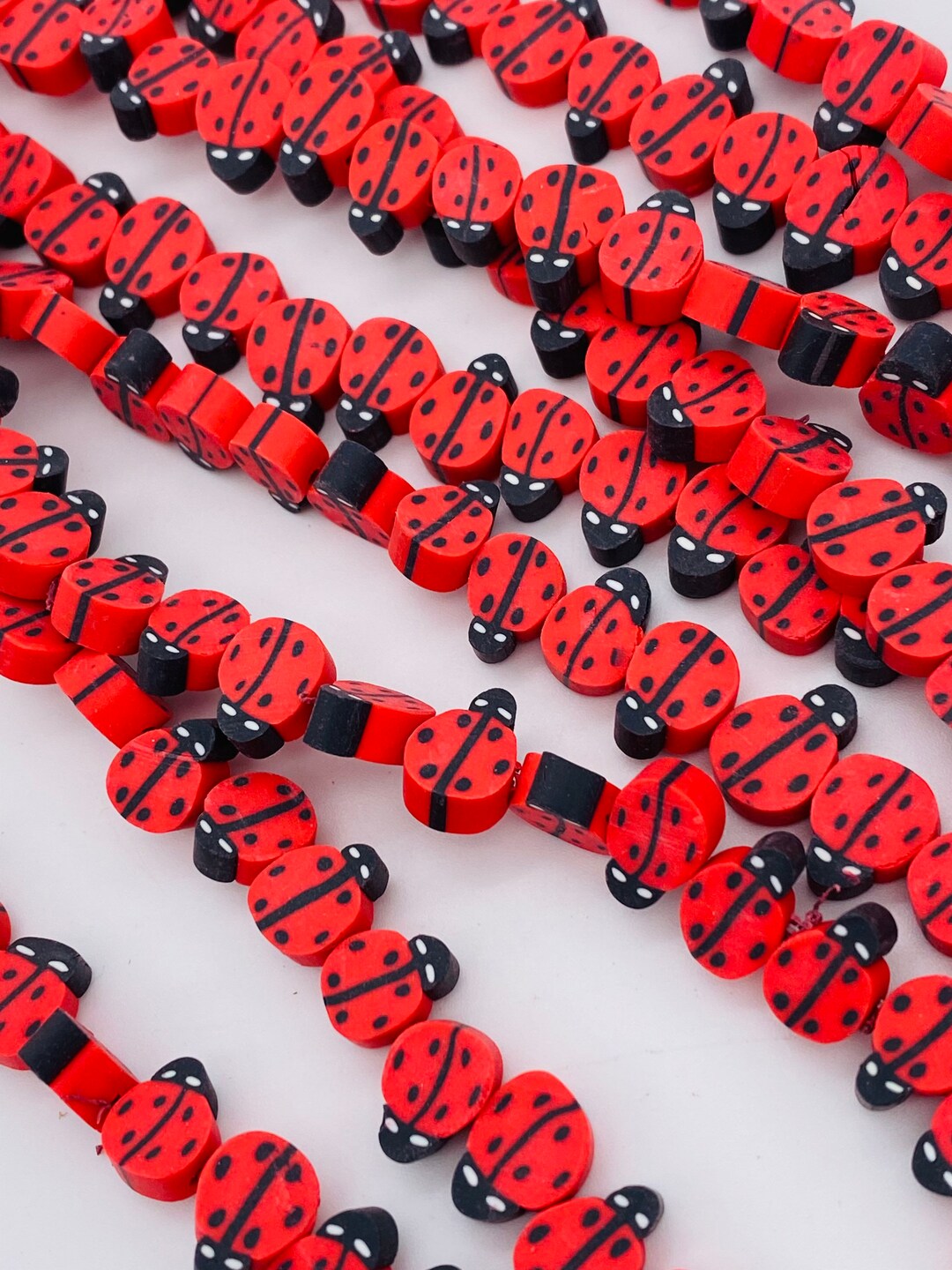 10mm Polymer Clay Ladybug Beads Beads for Kids Animal Beads Etsy