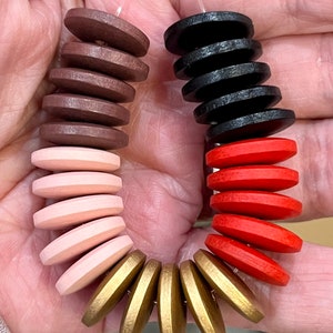 15mm Wood beads, jewelry making beads, rondelle beads, wooden beads, bracelet beads, spacer beads, big wood beads