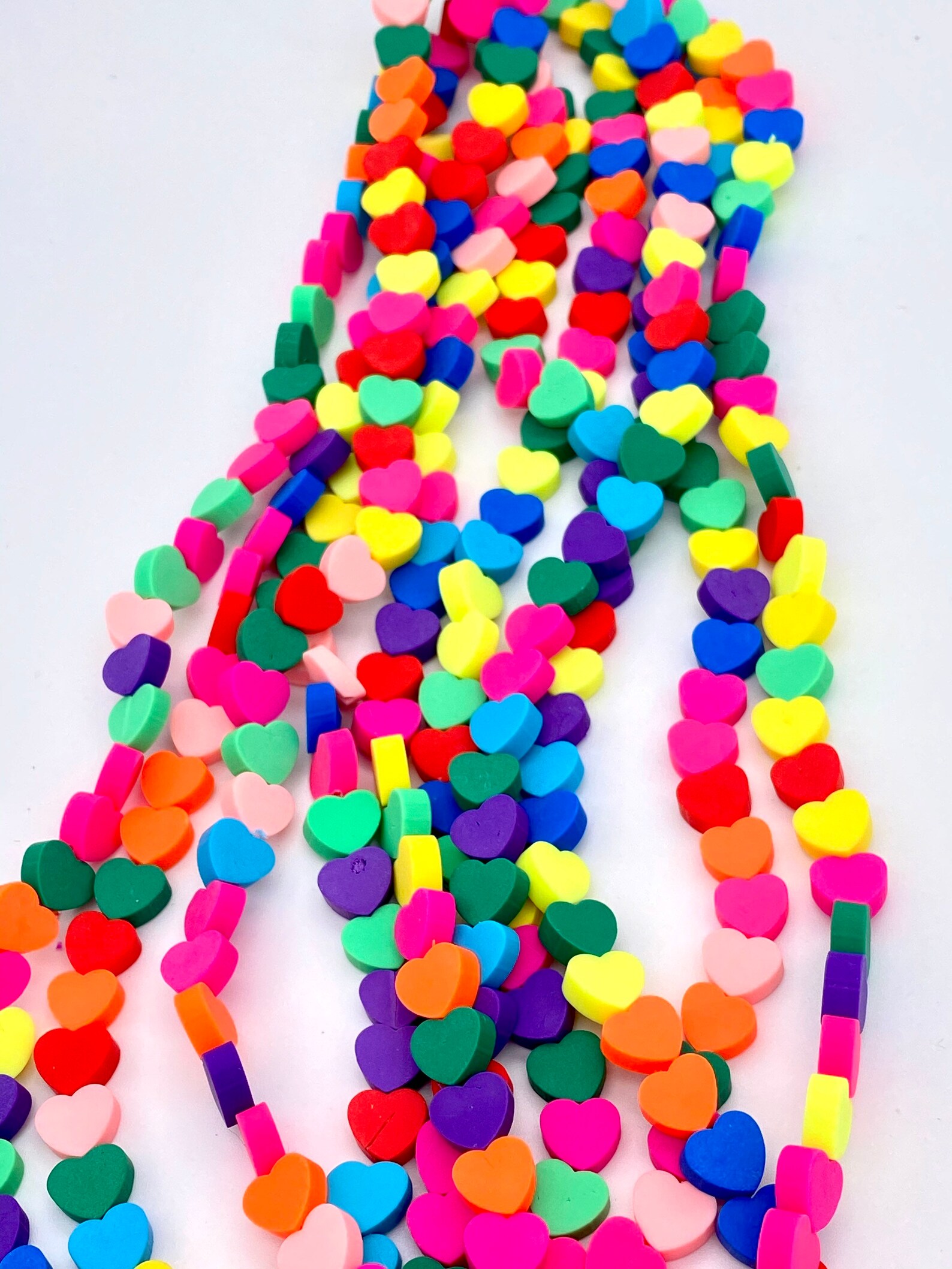 10mm Heart Shaped Beads Polymer Clay Beads Jewelry Beads Etsy