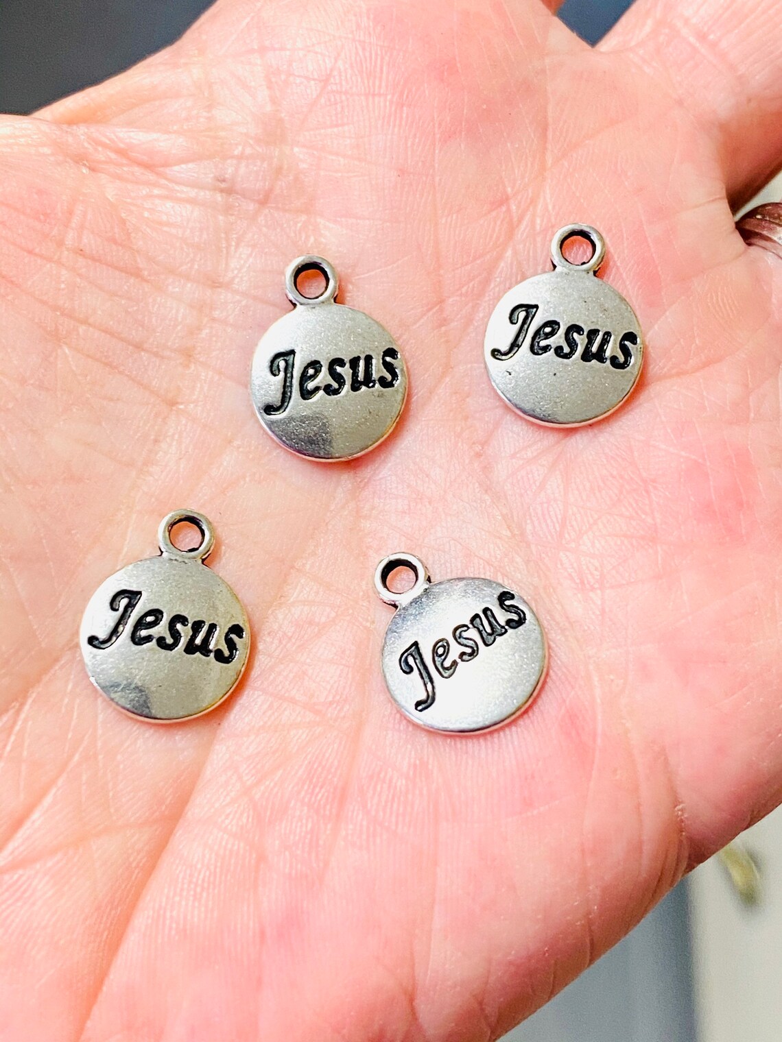 Jesus Charms Religious Charms Silver Charms Charm Etsy