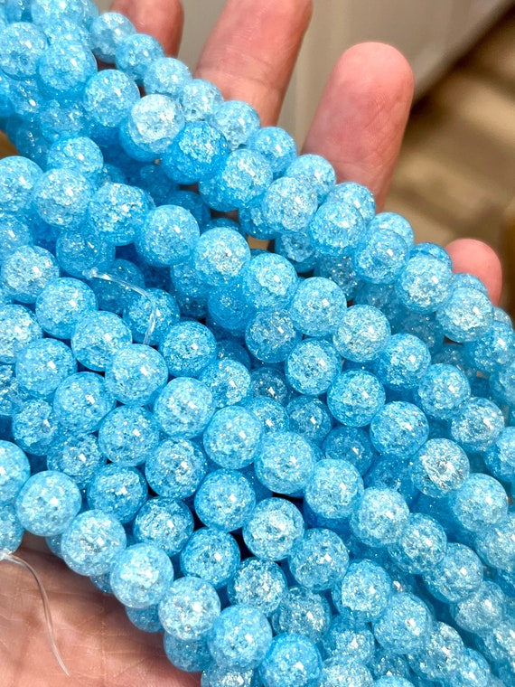 Buy 6mm, 8mm Crackle Glass, Sky Blue Glass, Blue Beads, Jewelry Making Beads,  Round Glass Beads, Bracelet Beads, Patterned Beads, Unique Beads Online in  India 