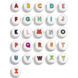Enamel alphabet beads, letter beads, word beads, jewelry making beads, friendship bracelets, bracelet beads, enamel beads