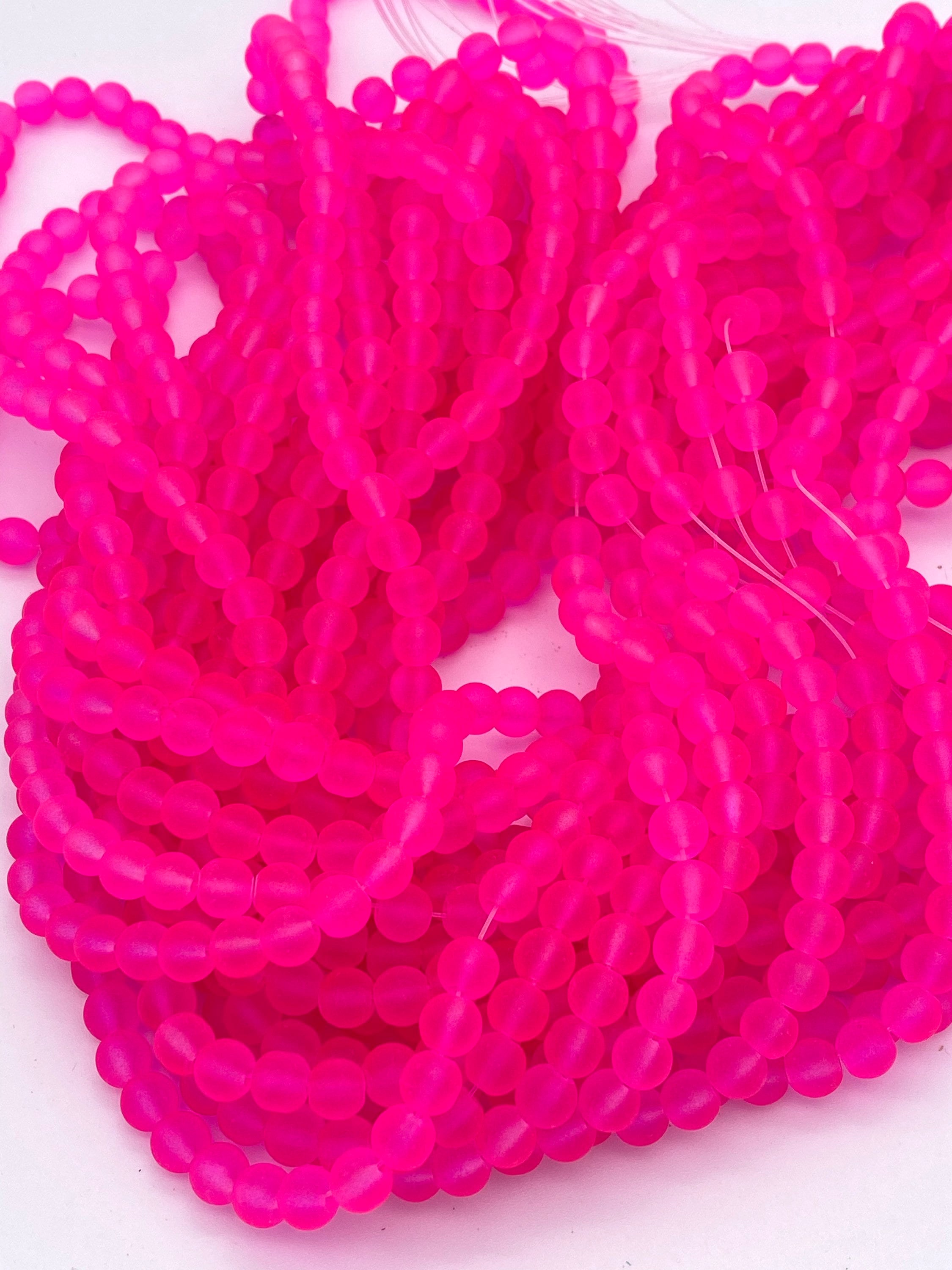 4mm,5mm, 6mm Glass Beads, Jewelry Making Beads, Neon Beads, Pastel