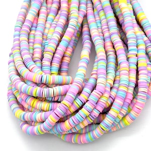 6mm vinyl heishi beads Candy Necklace color African vinyl beads jewelry beads bracelet beads 350-400 beads per strand