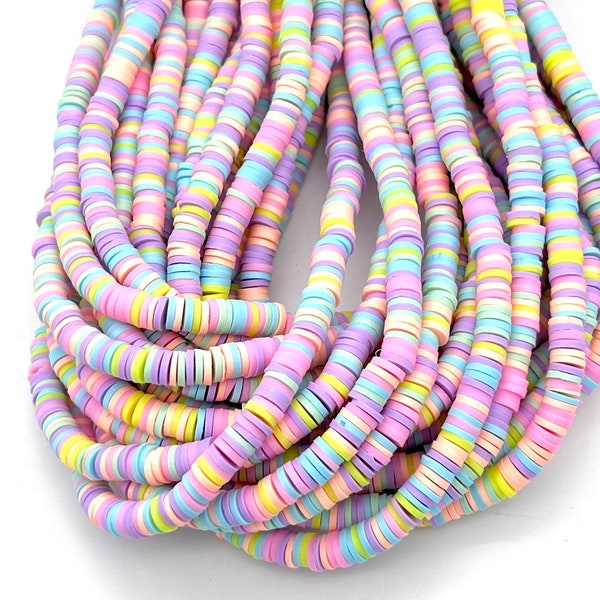 6mm vinyl heishi beads Candy Necklace color African vinyl beads jewelry beads bracelet beads 350-400 beads per strand
