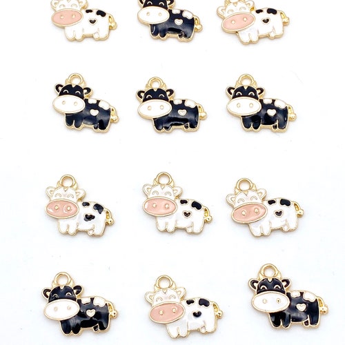 Enamel Charms Cow Charms Animal Charms Cute Charms Charm Etsy