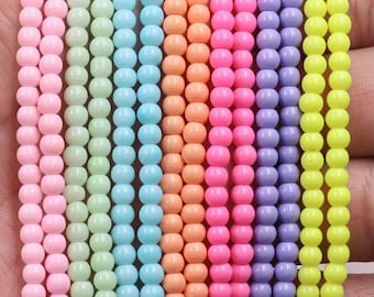 4mm,5mm, 6mm glass beads, jewelry making beads, neon beads, pastel beads, bracelet beads, glass jewelry beads